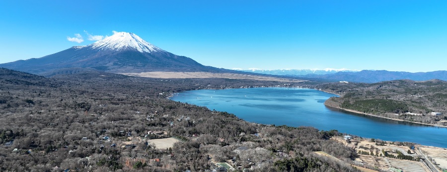 山中湖の空撮写真